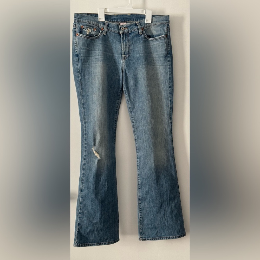 Lucky Brand Sweet N Low Bootcut Flare Jeans Womens 12 31 Low Rise Distressed Y2K